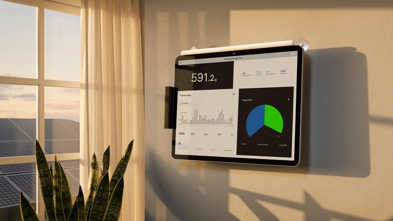 Painel de energia da casa inteligente com consumo em tempo real